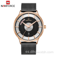 NAVIFORCE 3007 comercio exterior nuevo reloj de personalidad de moda reloj de cuarzo con banda de malla de acero inoxidable